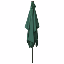 vidaXL Garden Parasol with LEDs and Steel Pole Sunshade Outdoor Umbrella Green - Additional view 7