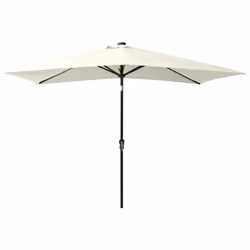 vidaXL Garden Parasol with LEDs and Steel Pole Sunshade Outdoor Umbrella Sand - Additional view 4