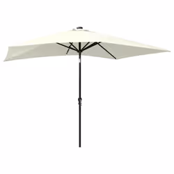 vidaXL Garden Parasol with LEDs and Steel Pole Sunshade Outdoor Umbrella Sand - Additional view 5
