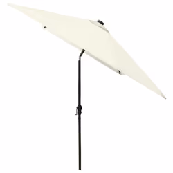 vidaXL Garden Parasol with LEDs and Steel Pole Sunshade Outdoor Umbrella Sand - Additional view 6