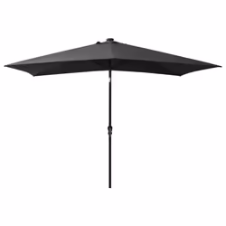 vidaXL Garden Parasol with LEDs and Steel Pole Outdoor Umbrella Anthracite - Additional view 4