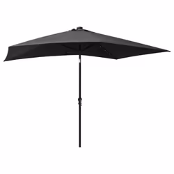 vidaXL Garden Parasol with LEDs and Steel Pole Outdoor Umbrella Anthracite - Additional view 5
