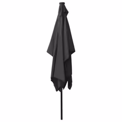 vidaXL Garden Parasol with LEDs and Steel Pole Outdoor Umbrella Anthracite - Additional view 7