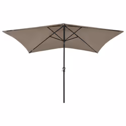 vidaXL Garden Parasol with LEDs and Steel Pole Sunshade Outdoor Umbrella Taupe - Additional view 3
