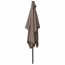 vidaXL Garden Parasol with LEDs and Steel Pole Sunshade Outdoor Umbrella Taupe - Additional view 7
