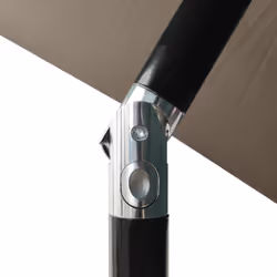 vidaXL Garden Parasol with LEDs and Steel Pole Sunshade Outdoor Umbrella Taupe - Additional view 8