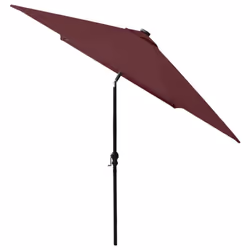vidaXL Garden Parasol with LEDs and Steel Pole Outdoor Umbrella Bordeaux Red - Additional view 6