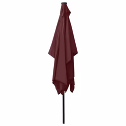 vidaXL Garden Parasol with LEDs and Steel Pole Outdoor Umbrella Bordeaux Red - Additional view 7