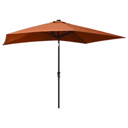 vidaXL Garden Parasol with LEDs and Steel Pole Outdoor Umbrella Terracotta - Additional view 5