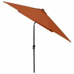 vidaXL Garden Parasol with LEDs and Steel Pole Outdoor Umbrella Terracotta - Additional view 6
