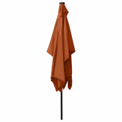vidaXL Garden Parasol with LEDs and Steel Pole Outdoor Umbrella Terracotta - Additional view 7