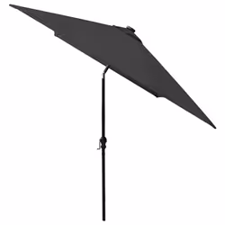 vidaXL Garden Parasol with LEDs and Steel Pole Sunshade Outdoor Umbrella Black - Additional view 6