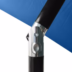 vidaXL Garden Parasol with LEDs and Steel Pole Outdoor Umbrella Azure Blue - Additional view 8