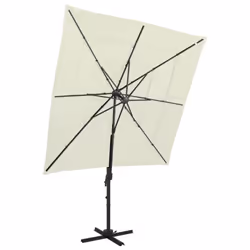 vidaXL 4-Tier Garden Parasol with Aluminium Pole Canopy Outdoor Umbrella Sand