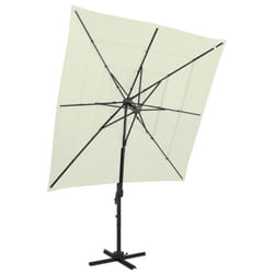 vidaXL 4-Tier Garden Parasol with Aluminium Pole Canopy Outdoor Umbrella Sand
