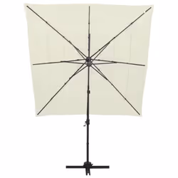 vidaXL 4-Tier Garden Parasol with Aluminium Pole Canopy Outdoor Umbrella Sand - Additional view 5