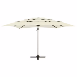 vidaXL 4-Tier Garden Parasol with Aluminium Pole Canopy Outdoor Umbrella Sand - Additional view 6