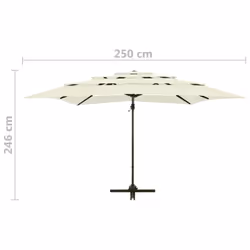 vidaXL 4-Tier Garden Parasol with Aluminium Pole Canopy Outdoor Umbrella Sand - Additional view 8