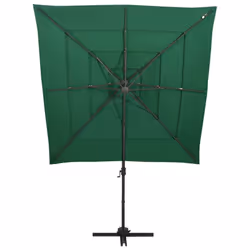 vidaXL 4-Tier Garden Parasol with Aluminium Pole Canopy Outdoor Umbrella Green