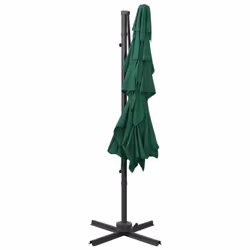 vidaXL 4-Tier Garden Parasol with Aluminium Pole Canopy Outdoor Umbrella Green - Additional view 5