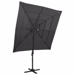vidaXL 4-Tier Garden Parasol with Aluminium Pole Outdoor Umbrella Anthracite