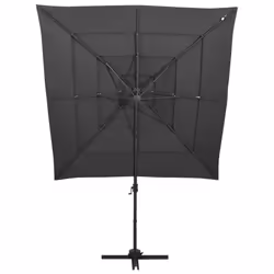 vidaXL 4-Tier Garden Parasol with Aluminium Pole Outdoor Umbrella Anthracite
