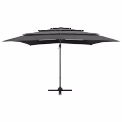 vidaXL 4-Tier Garden Parasol with Aluminium Pole Outdoor Umbrella Anthracite
