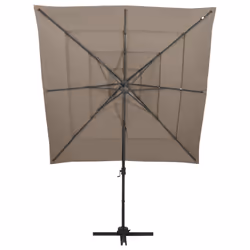 vidaXL 4-Tier Garden Parasol with Aluminium Pole Canopy Outdoor Umbrella Taupe