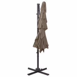 vidaXL 4-Tier Garden Parasol with Aluminium Pole Canopy Outdoor Umbrella Taupe - Additional view 4