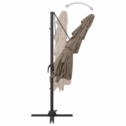 vidaXL 4-Tier Garden Parasol with Aluminium Pole Canopy Outdoor Umbrella Taupe - Additional view 5
