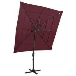 vidaXL 4-Tier Garden Parasol with Aluminium Pole Outdoor Umbrella Bordeaux Red