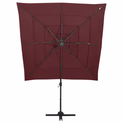 vidaXL 4-Tier Garden Parasol with Aluminium Pole Outdoor Umbrella Bordeaux Red