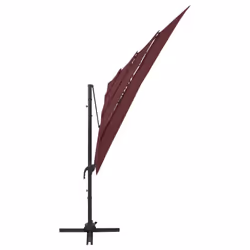 vidaXL 4-Tier Garden Parasol with Aluminium Pole Outdoor Umbrella Bordeaux Red - Additional view 4