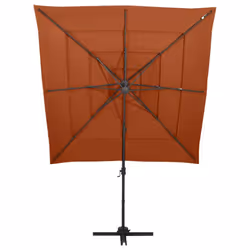 vidaXL 4-Tier Garden Parasol with Aluminium Pole Outdoor Umbrella Terracotta