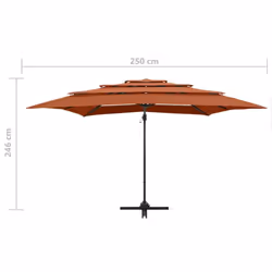 vidaXL 4-Tier Garden Parasol with Aluminium Pole Outdoor Umbrella Terracotta - Additional view 8