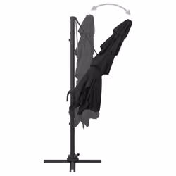 vidaXL 4-Tier Garden Parasol with Aluminium Pole Canopy Outdoor Umbrella Black - Additional view 6