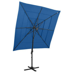 vidaXL 4-Tier Garden Parasol with Aluminium Pole Outdoor Umbrella Azure Blue