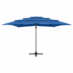 vidaXL 4-Tier Garden Parasol with Aluminium Pole Outdoor Umbrella Azure Blue