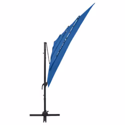 vidaXL 4-Tier Garden Parasol with Aluminium Pole Outdoor Umbrella Azure Blue - Additional view 4