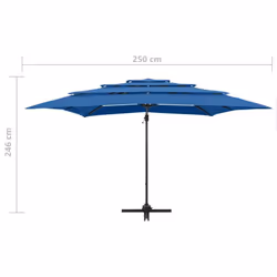 vidaXL 4-Tier Garden Parasol with Aluminium Pole Outdoor Umbrella Azure Blue - Additional view 8