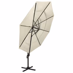 vidaXL 4-Tier Garden Parasol with Aluminium Pole Canopy Outdoor Umbrella Sand - Additional view 5