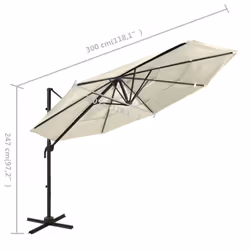 vidaXL 4-Tier Garden Parasol with Aluminium Pole Canopy Outdoor Umbrella Sand - Additional view 7