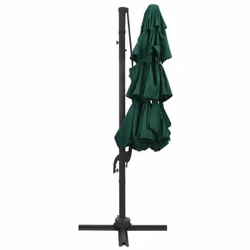 vidaXL 4-Tier Garden Parasol with Aluminium Pole Canopy Outdoor Umbrella Green