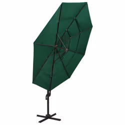 vidaXL 4-Tier Garden Parasol with Aluminium Pole Canopy Outdoor Umbrella Green - Additional view 5