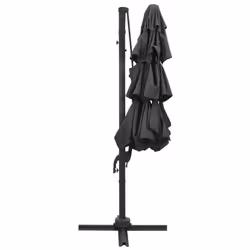 vidaXL 4-Tier Garden Parasol with Aluminium Pole Outdoor Umbrella Anthracite