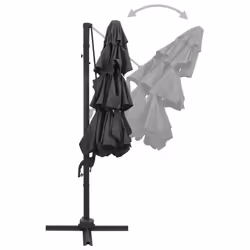 vidaXL 4-Tier Garden Parasol with Aluminium Pole Outdoor Umbrella Anthracite - Additional view 4