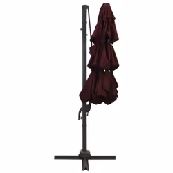 vidaXL 4-Tier Garden Parasol with Aluminium Pole Outdoor Umbrella Bordeaux Red - Additional view 4