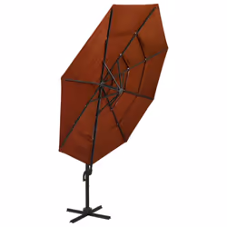vidaXL 4-Tier Garden Parasol with Aluminium Pole Outdoor Umbrella Terracotta
