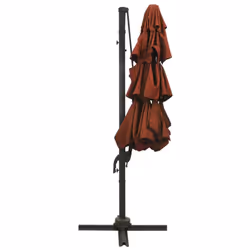 vidaXL 4-Tier Garden Parasol with Aluminium Pole Outdoor Umbrella Terracotta - Additional view 4