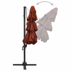 vidaXL 4-Tier Garden Parasol with Aluminium Pole Outdoor Umbrella Terracotta - Additional view 5